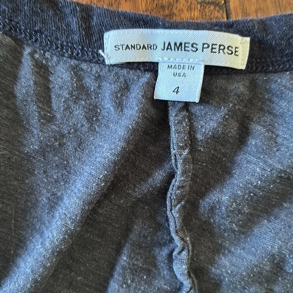 James Perse | Blue grey contrast raglan T-shirt 3/4 sleeves - Picture 5 of 8